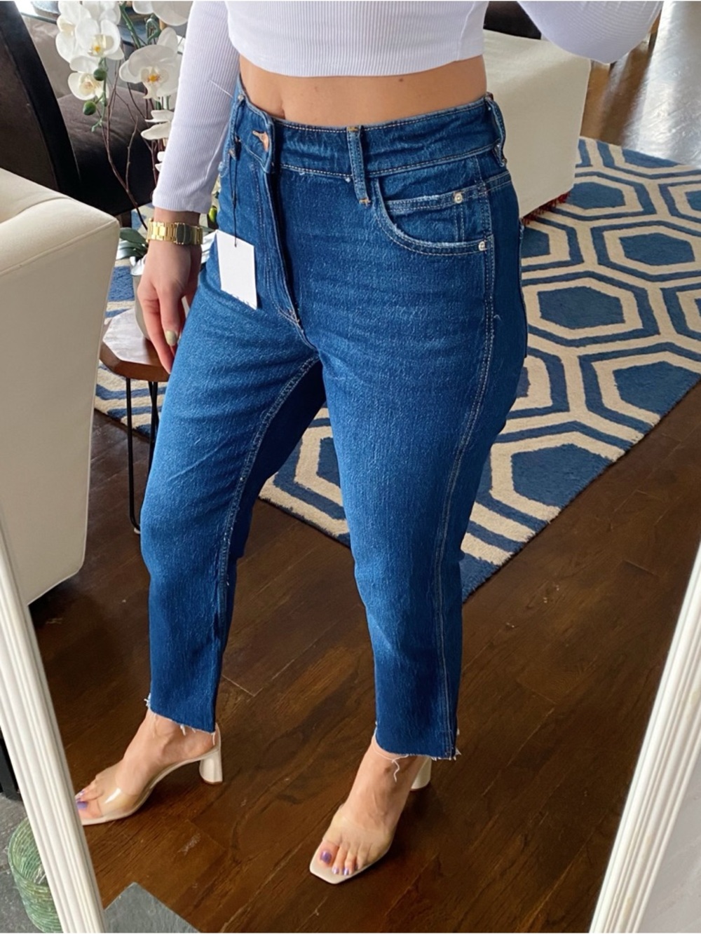 ZARA Dark Wash Ankle Length High Rise Jeans! 👖 - Picture 3 of 17